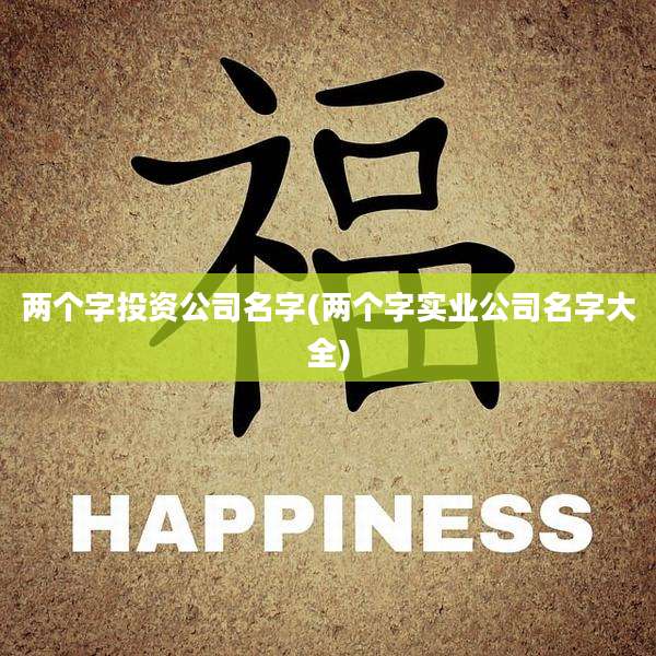 两个字投资公司名字(两个字实业公司名字大全)