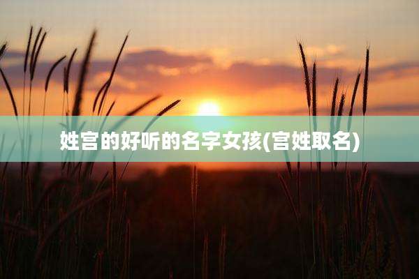姓宫的好听的名字女孩(宫姓取名)