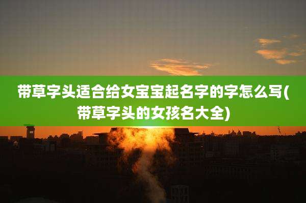 带草字头适合给女宝宝起名字的字怎么写(带草字头的女孩名大全)