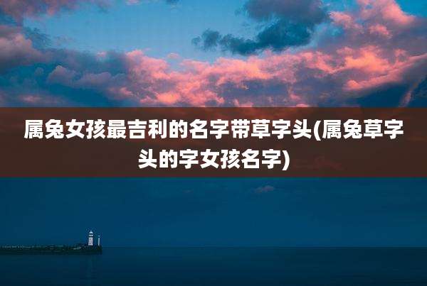 属兔女孩最吉利的名字带草字头(属兔草字头的字女孩名字)
