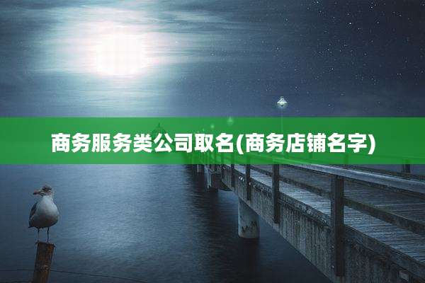 商务服务类公司取名(商务店铺名字)