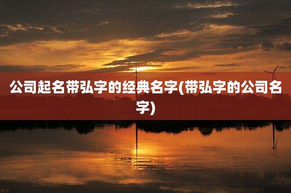 公司起名带弘字的经典名字(带弘字的公司名字)
