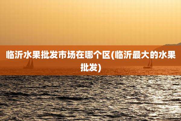 临沂水果批发市场在哪个区(临沂最大的水果批发)