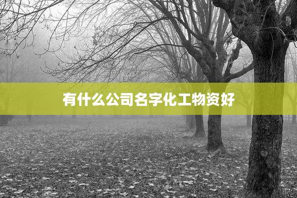有什么公司名字化工物资好