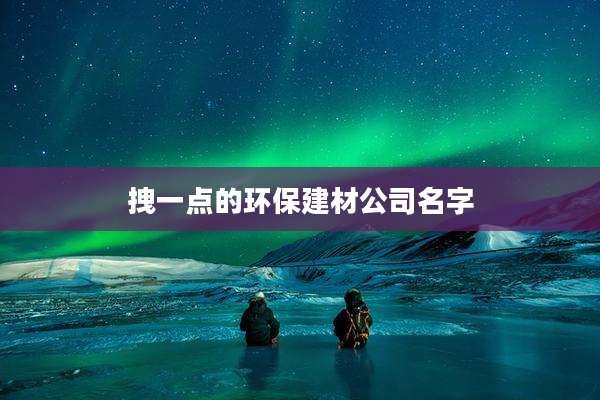 拽一点的环保建材公司名字