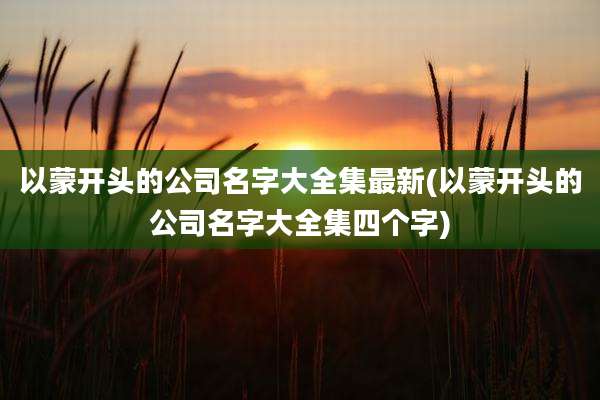 以蒙开头的公司名字大全集最新(以蒙开头的公司名字大全集四个字)