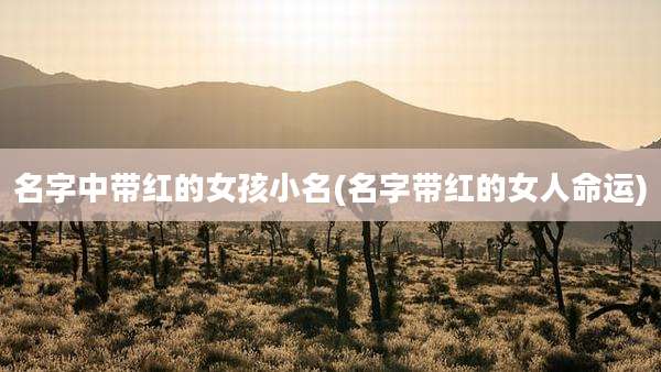 名字中带红的女孩小名(名字带红的女人命运)