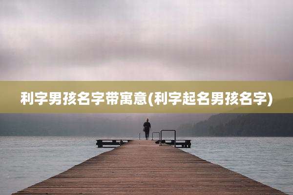 利字男孩名字带寓意(利字起名男孩名字)