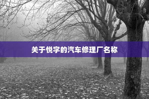 关于悦字的汽车修理厂名称