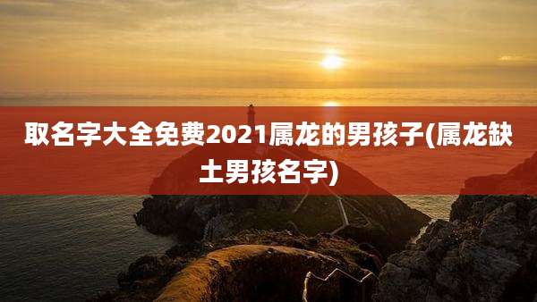 取名字大全免费2021属龙的男孩子(属龙缺土男孩名字)
