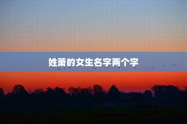 姓萧的女生名字两个字