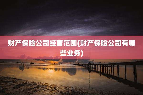 财产保险公司经营范围(财产保险公司有哪些业务)