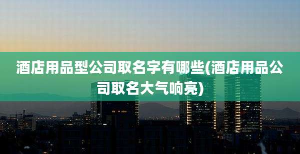 酒店用品型公司取名字有哪些(酒店用品公司取名大气响亮)