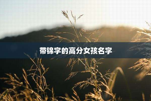 带锦字的高分女孩名字