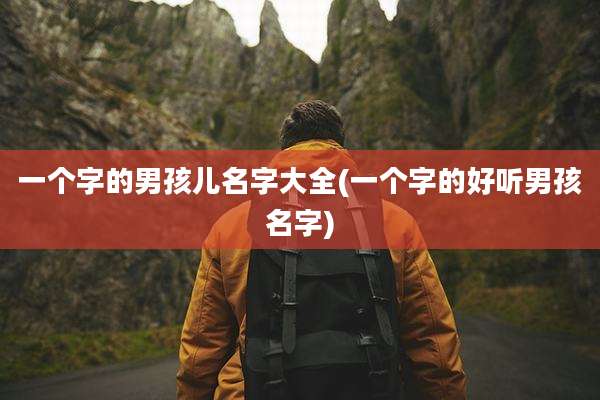 一个字的男孩儿名字大全(一个字的好听男孩名字)