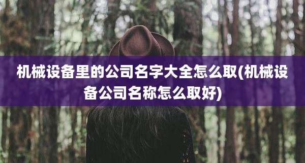 机械设备里的公司名字大全怎么取(机械设备公司名称怎么取好)