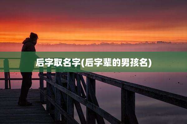后字取名字(后字辈的男孩名)