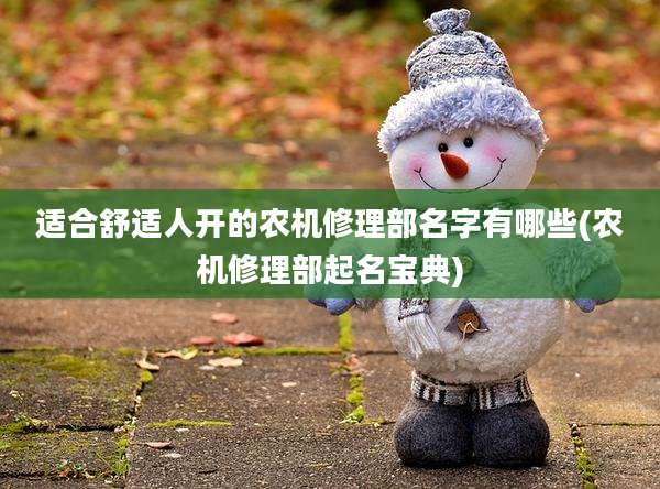 适合舒适人开的农机修理部名字有哪些(农机修理部起名宝典)