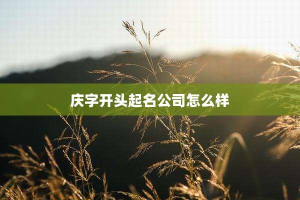 庆字开头起名公司怎么样