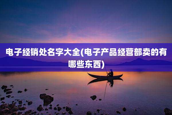 电子经销处名字大全(电子产品经营部卖的有哪些东西)