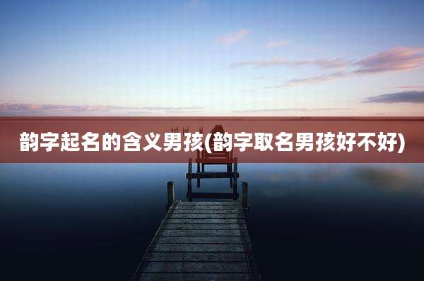 韵字起名的含义男孩(韵字取名男孩好不好)