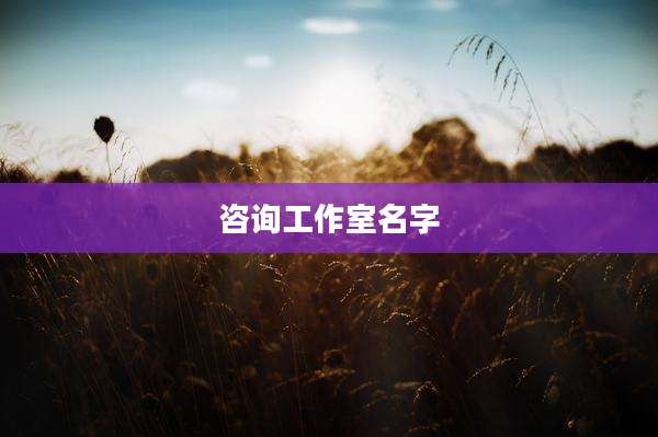 咨询工作室名字