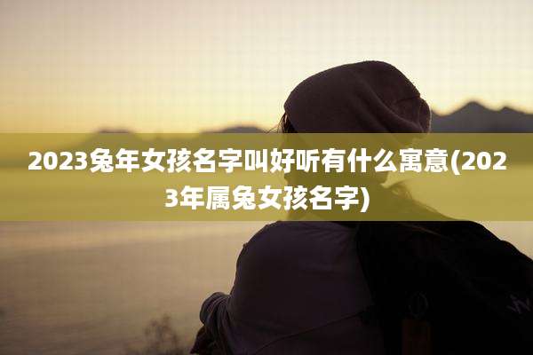 2023兔年女孩名字叫好听有什么寓意(2023年属兔女孩名字)