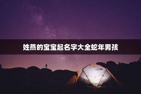 姓燕的宝宝起名字大全蛇年男孩