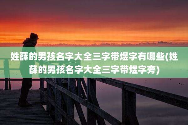 姓薛的男孩名字大全三字带煜字有哪些(姓薛的男孩名字大全三字带煜字旁)