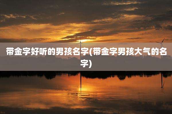 带金字好听的男孩名字(带金字男孩大气的名字)
