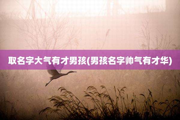 取名字大气有才男孩(男孩名字帅气有才华)