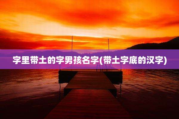 字里带土的字男孩名字(带土字底的汉字)