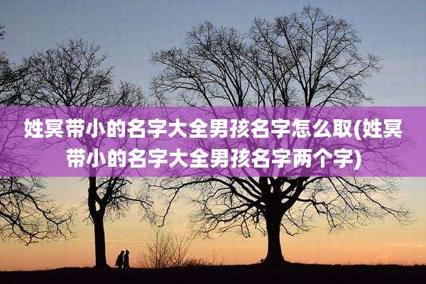 姓冥带小的名字大全男孩名字怎么取(姓冥带小的名字大全男孩名字两个字)