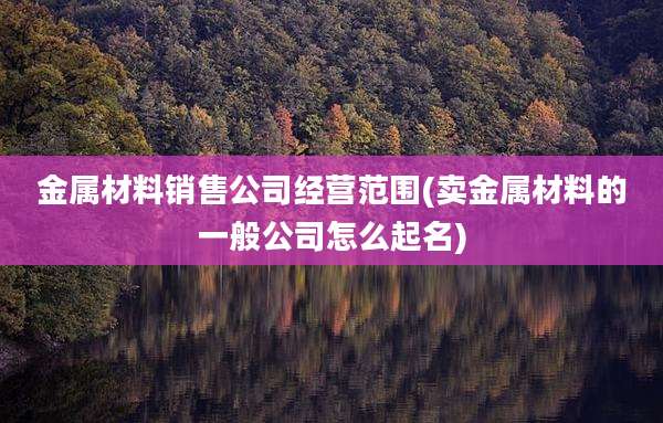 金属材料销售公司经营范围(卖金属材料的一般公司怎么起名)