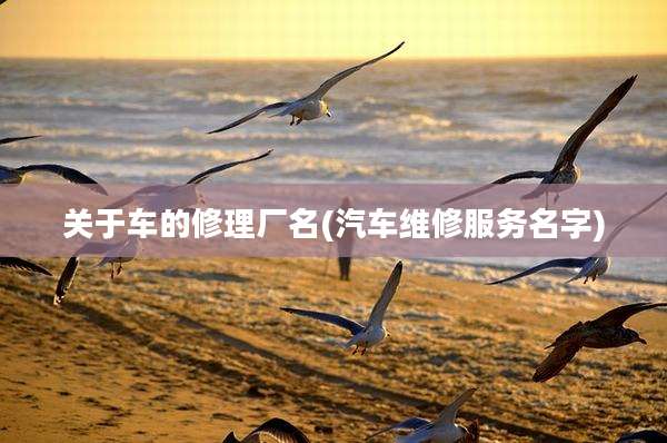 关于车的修理厂名(汽车维修服务名字)
