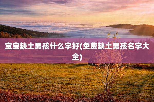 宝宝缺土男孩什么字好(免费缺土男孩名字大全)