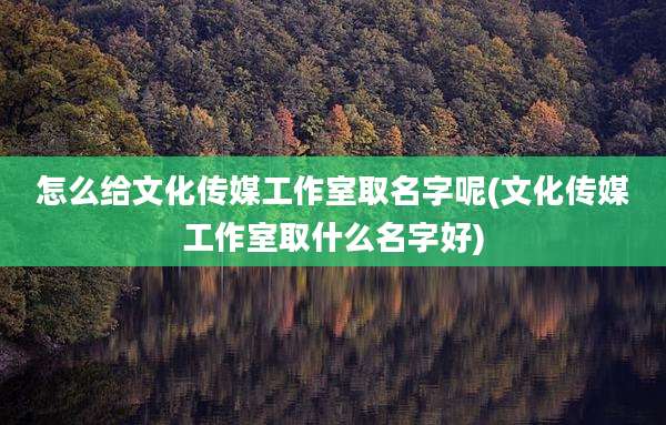 怎么给文化传媒工作室取名字呢(文化传媒工作室取什么名字好)