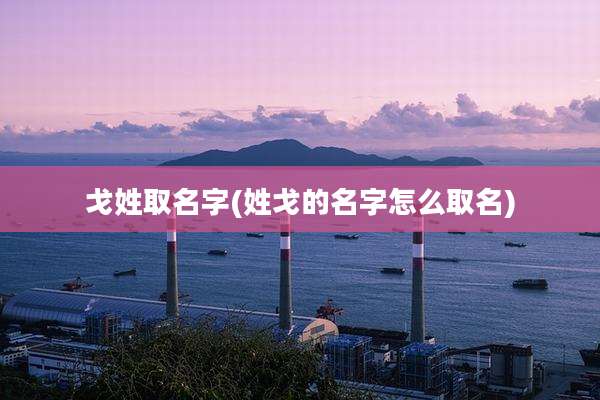 戈姓取名字(姓戈的名字怎么取名)