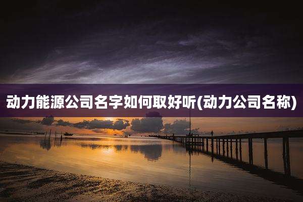 动力能源公司名字如何取好听(动力公司名称)