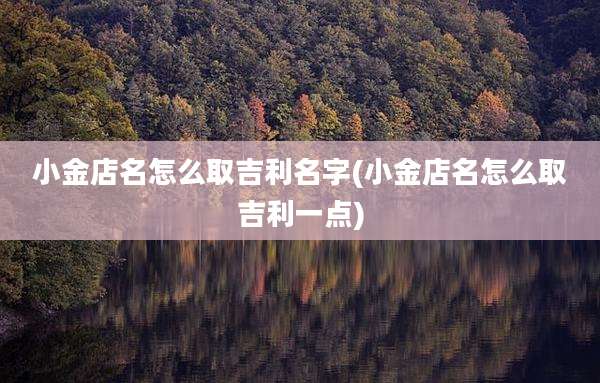 小金店名怎么取吉利名字(小金店名怎么取吉利一点)