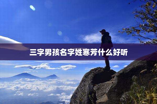 三字男孩名字姓寒芳什么好听