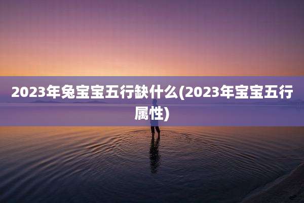 2023年兔宝宝五行缺什么(2023年宝宝五行属性)