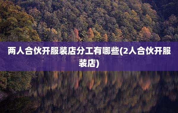 两人合伙开服装店分工有哪些(2人合伙开服装店)