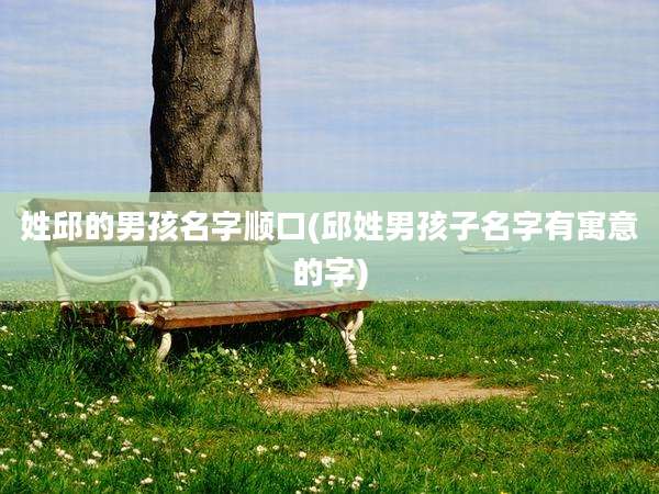 姓邱的男孩名字顺口(邱姓男孩子名字有寓意的字)