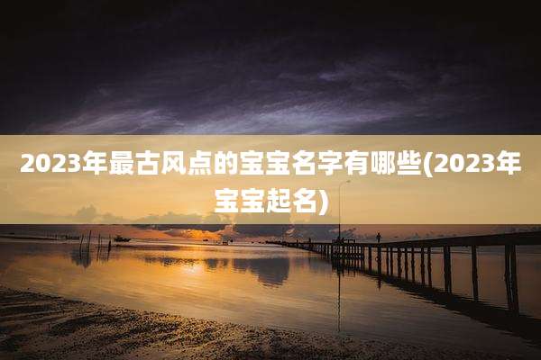 2023年最古风点的宝宝名字有哪些(2023年宝宝起名)