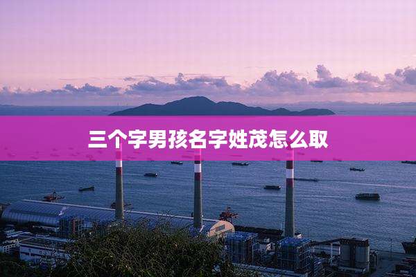 三个字男孩名字姓茂怎么取