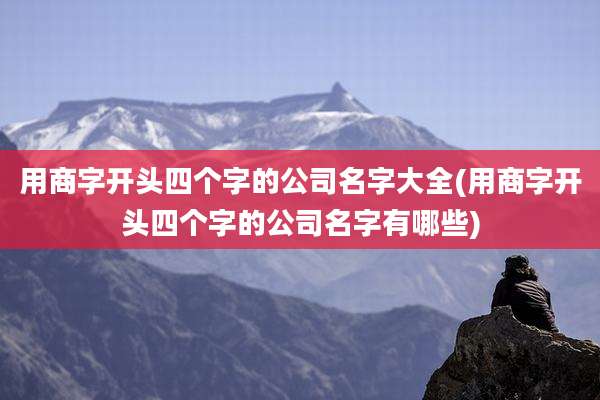 用商字开头四个字的公司名字大全(用商字开头四个字的公司名字有哪些)
