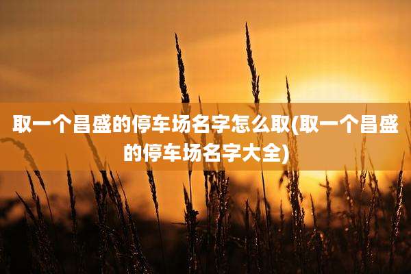 取一个昌盛的停车场名字怎么取(取一个昌盛的停车场名字大全)