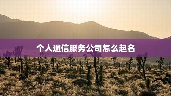 个人通信服务公司怎么起名