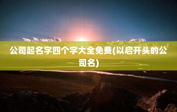 公司起名字四个字大全免费(以启开头的公司名)